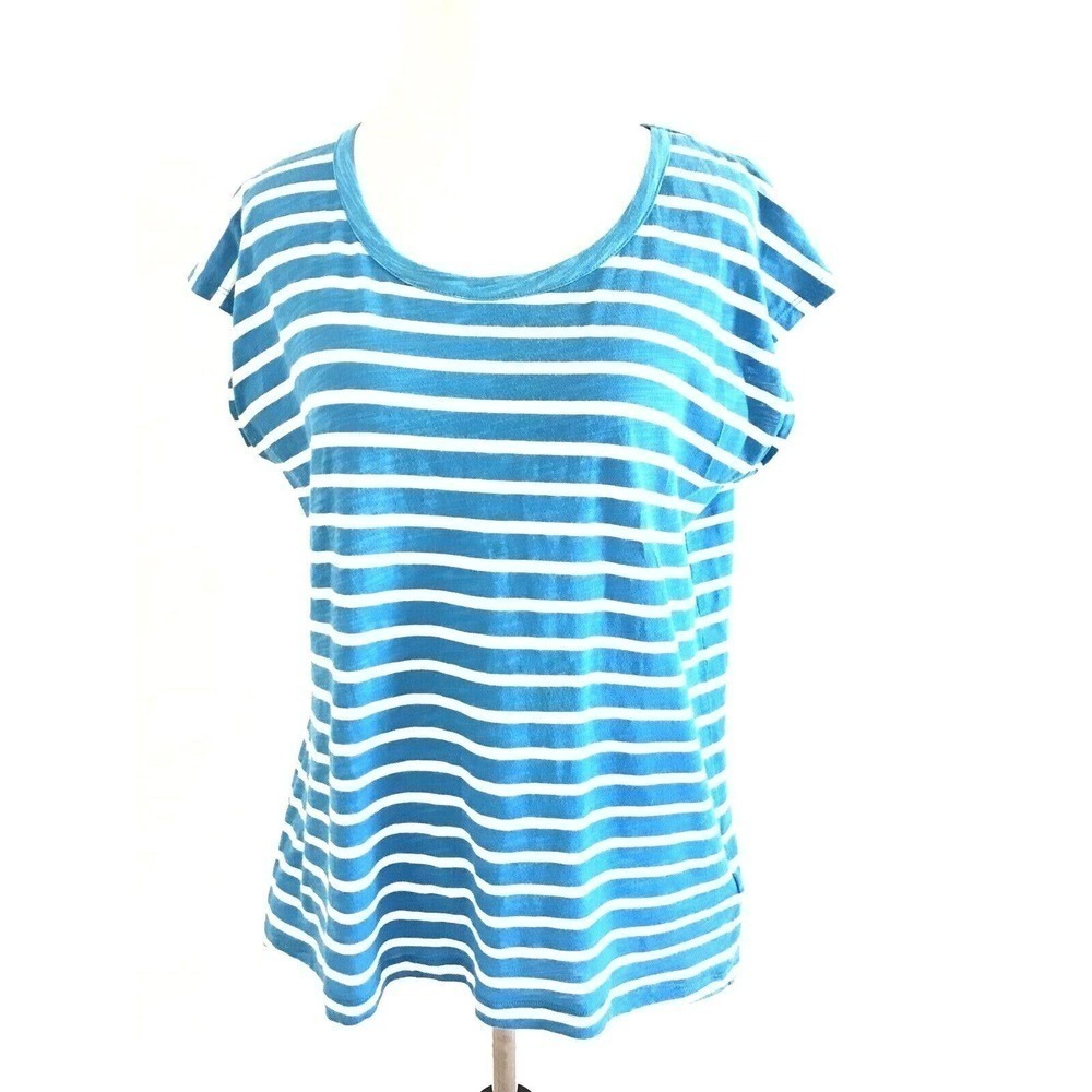 Michael Kors | Womens Size S Top Blue Striped Short Sleeve Cami Tee Crewneck Tee
